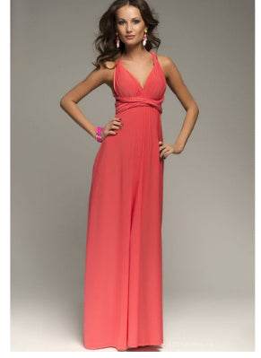 Women's Sexy Long Party Dress Club Floor-Length Summer Backless Bandage Maxi Dress Multiway Bridesmaids Boho Women Dress Vestidos Watermelon Red