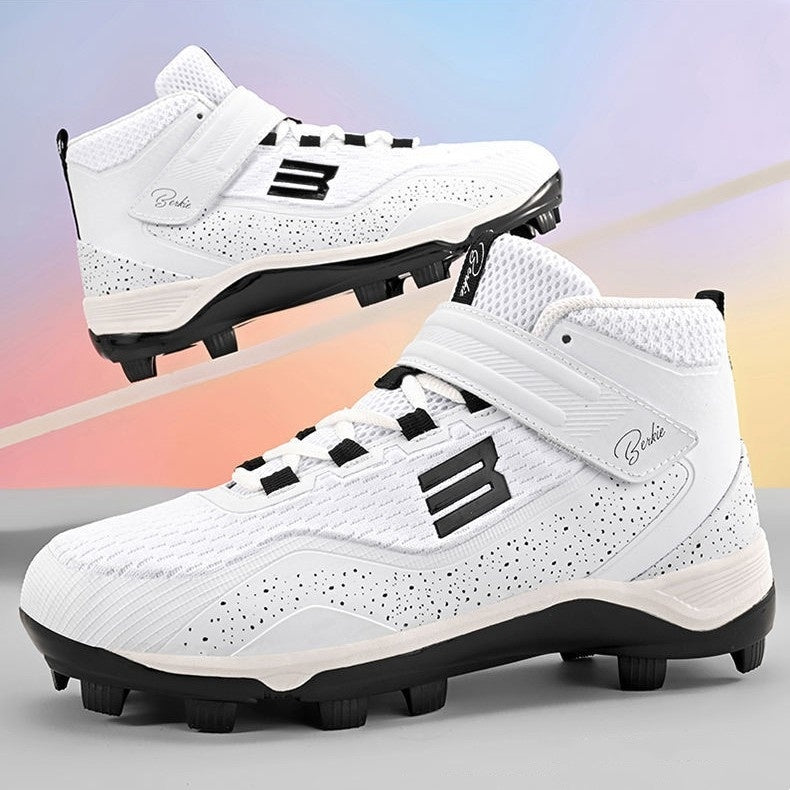 Youth Wear-resistant Non-slip Professional Sneakers For Daily Training Softball Shoes White