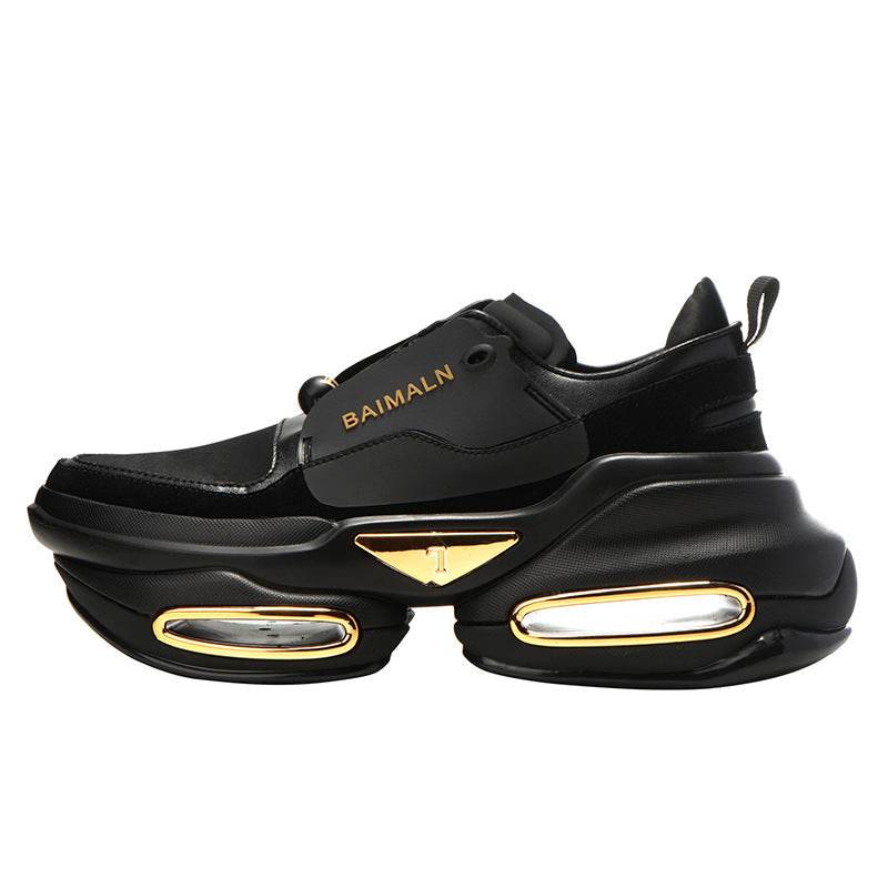 Hollow Stretch Platform Heightened Casual Sneakers Black