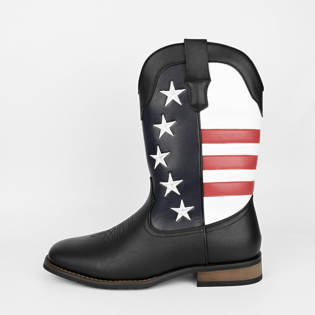 Five-pointed Star Suit Men's Western Cowboy Boot Black