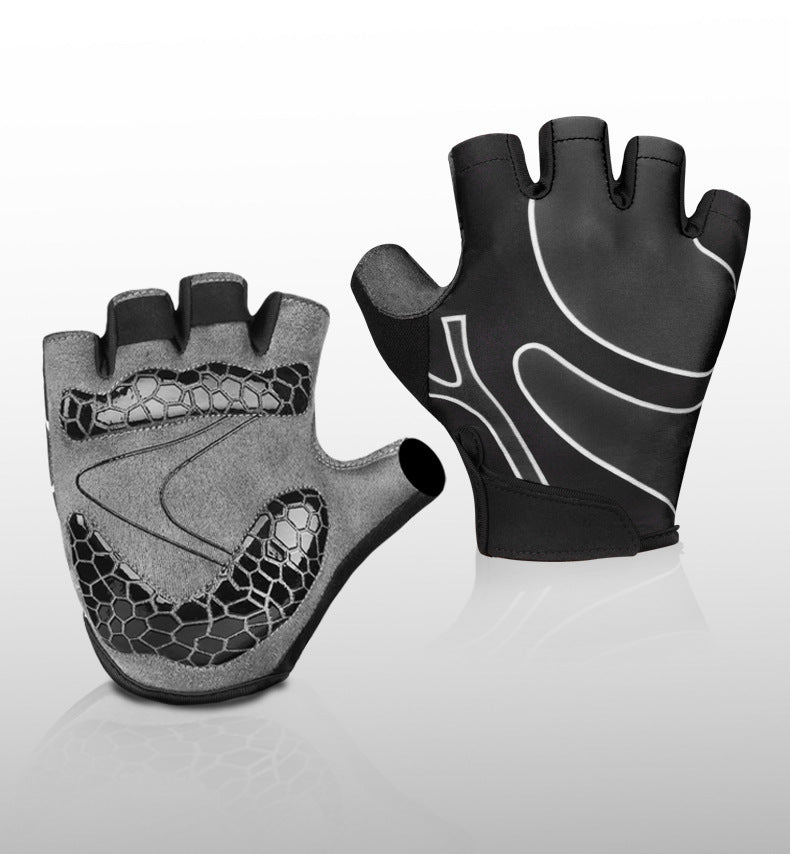 Half Finger Fitness Gloves Mountain Bike Gloves Black