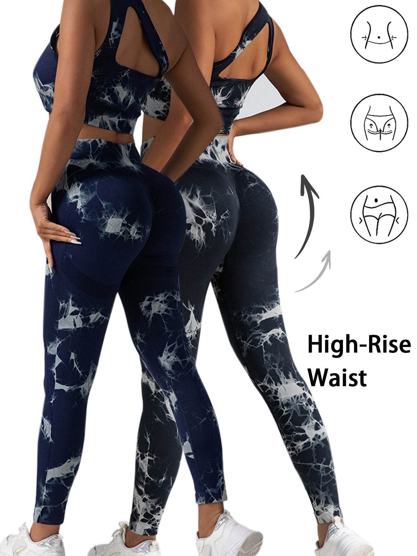 2pack Tie-dye Yoga Pants Seamless Yoga Pants - La Gaelliance DG ESsence