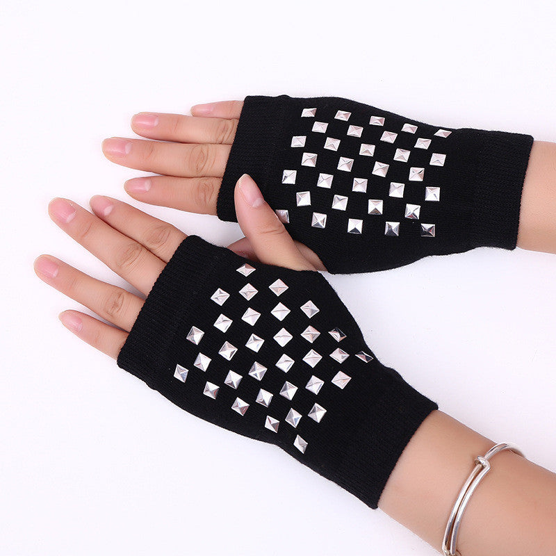 Cotton Gloves Elastic Small Gloves Leak Long rivets One size