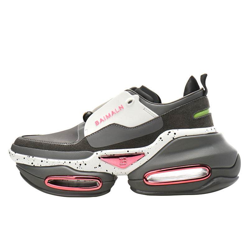 Hollow Stretch Platform Heightened Casual Sneakers Grey