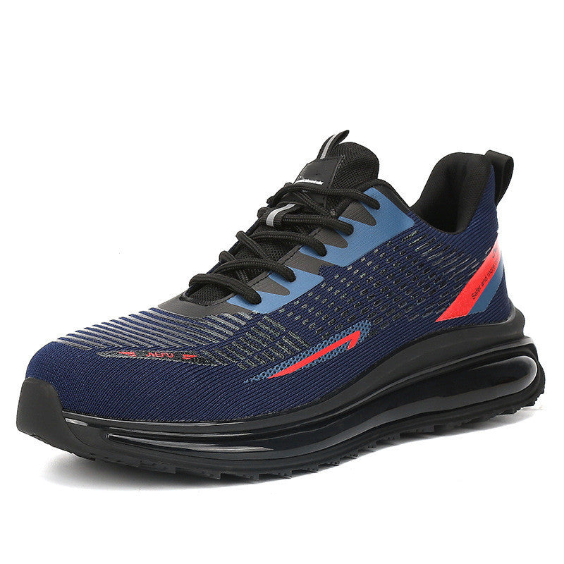 Air Cushion Bottom Light Leisure Safety Shoes Steel Head Blue
