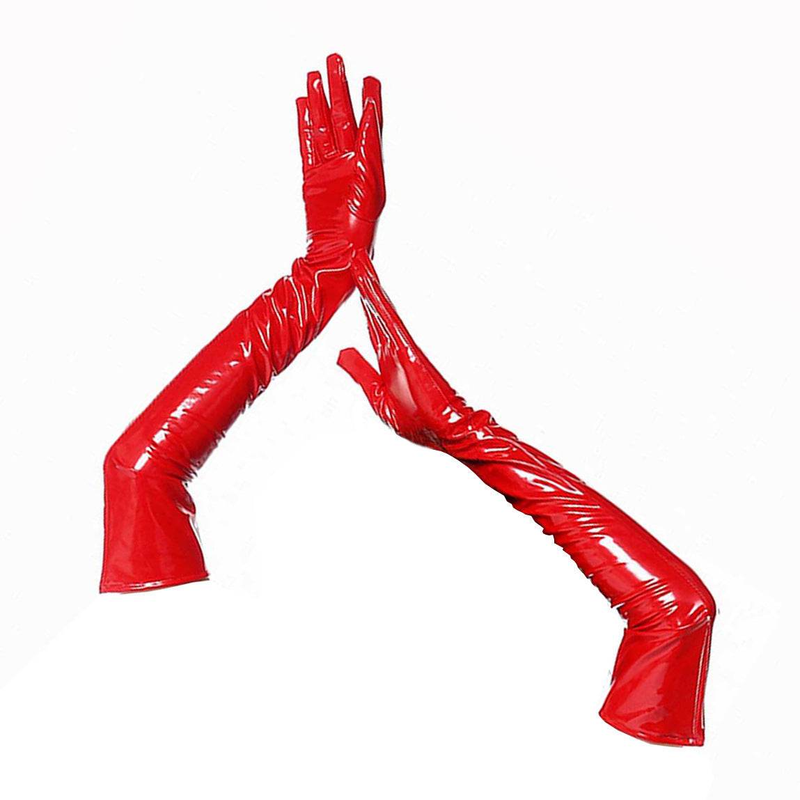 European And American Punk Hip Hop PU Gloves Red