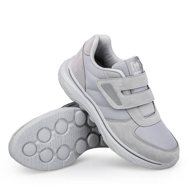 Women's Soft Bottom Widened Velcro Casual Walking Shoes Male Light Gray