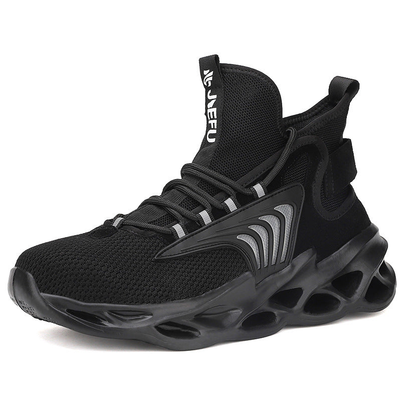 Labor Protection Steel Toe Cap Anti-smashing And Anti-penetration Medium Boots Black
