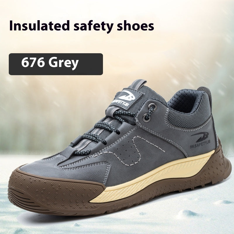 Flyknit Safety Comfortable Breathable Work Shoes 676 Gray