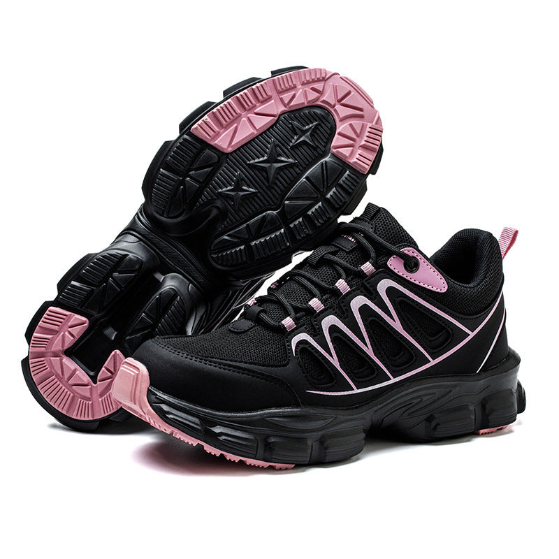 Shoes Anti-smashing And Anti-penetration Steel Toe Cap Work Shoes Safety Protection Women's Labor Protection Shoes Lightweight Black Pink