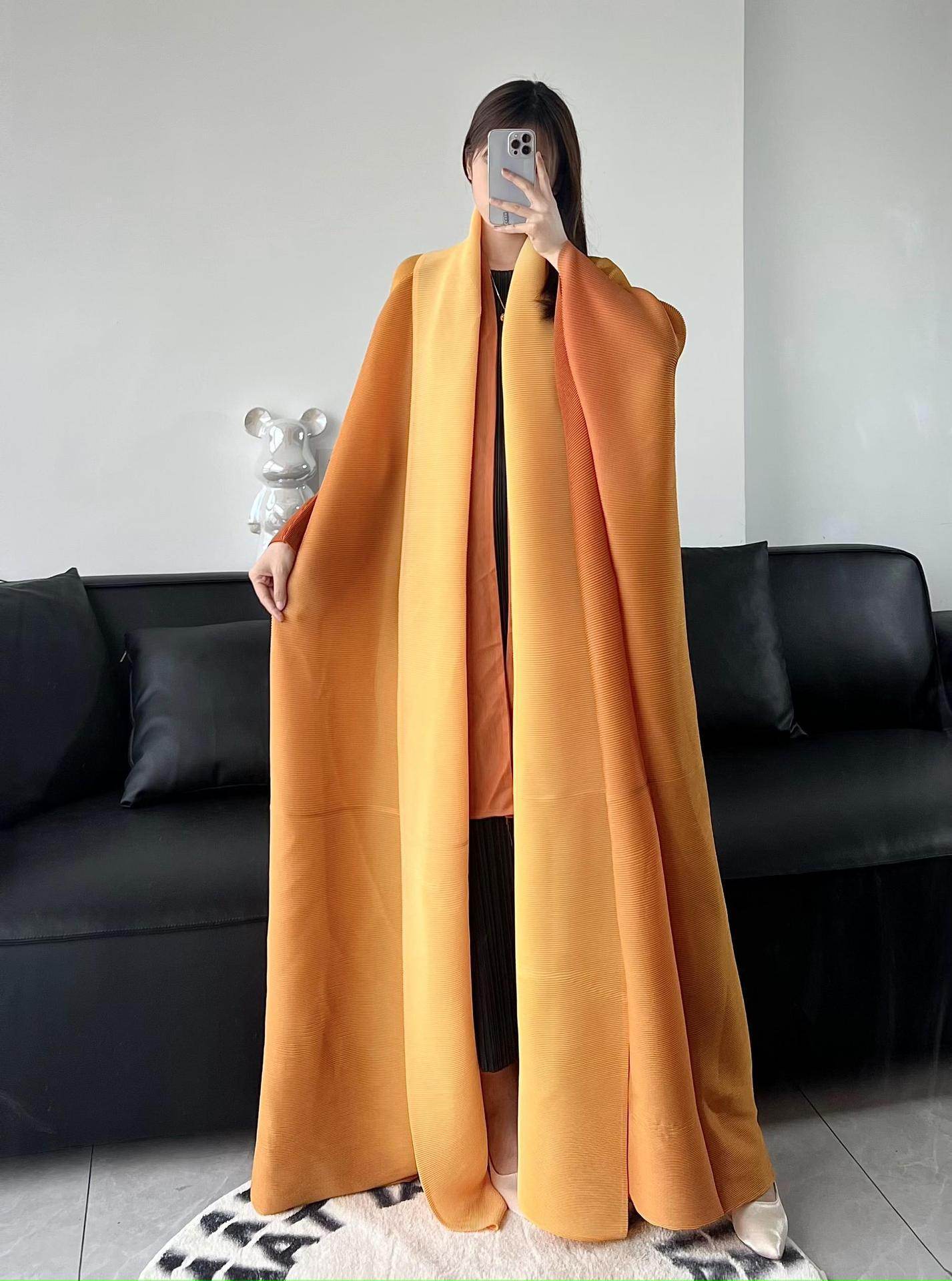 Fashionable Gradient Coat Long Skirt For Women Yellow Free Size