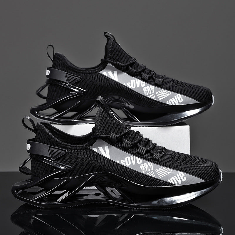 Fashion Casual Exercise Fly Woven Mesh Men's Shoes Black