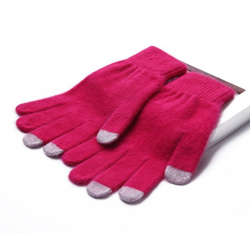 Gloves are divided into five fingers plus velvet gloves Rose Red