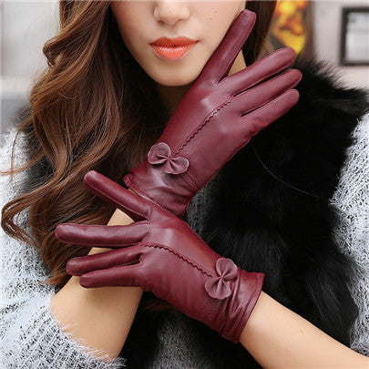 Woman Gloves Dark Red