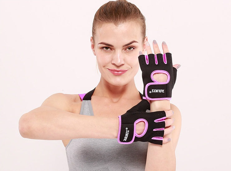 Half gloves Black purple