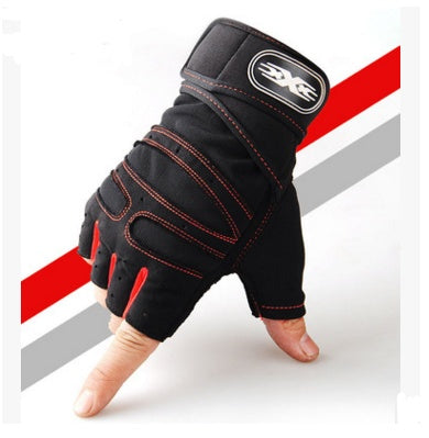 Cycling Gloves Half Finger Breathable Elastic Outdoor Bike Bicycle Riding Fitness Glove Accessories Red