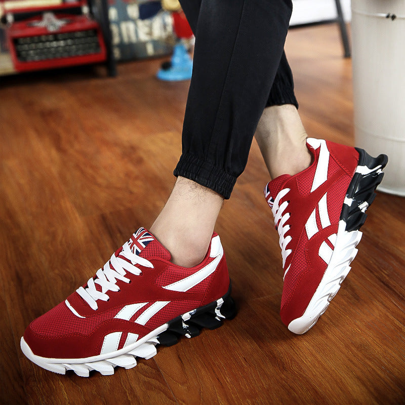 Casual shoes, men's sports, fashion, running shoes, comfortable, breathable mesh, men's shoes gules