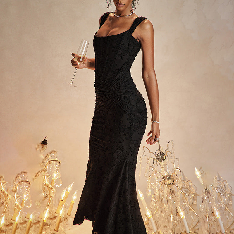 Mozision Off-shoulder Backless Sexy Evening Dress For Women Purple Sleeveless Strapless Ruched Bodycon Club Party Dress Black