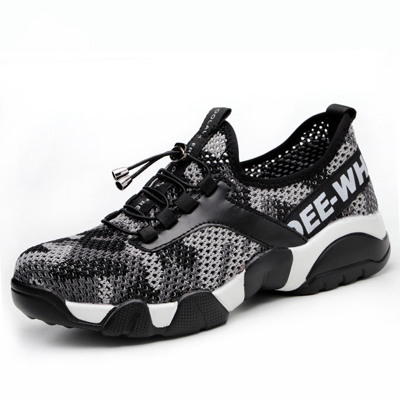 Men's safety shoes, ultra-light soft sole, anti-smash and anti-puncture Grey breathable