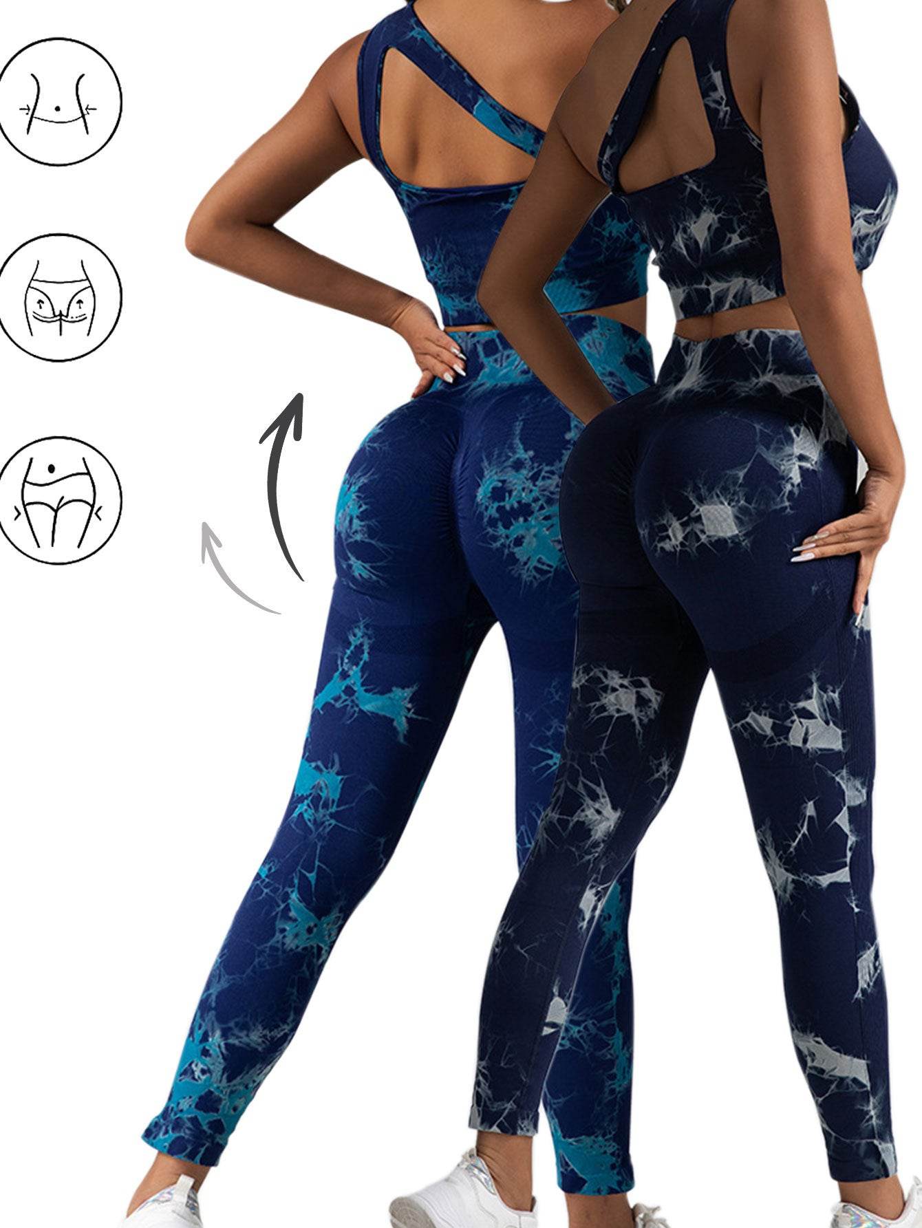 2pack Tie-dye Yoga Pants Seamless Yoga Pants - La Gaelliance DG ESsence
