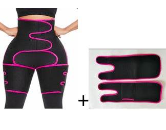 Sports Waist Belt Adjustable One-piece Girdle Leg Straps High waist arm pink