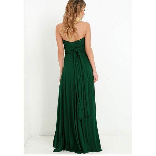 Women's Sexy Long Party Dress Club Floor-Length Summer Backless Bandage Maxi Dress Multiway Bridesmaids Boho Women Dress Vestidos Green