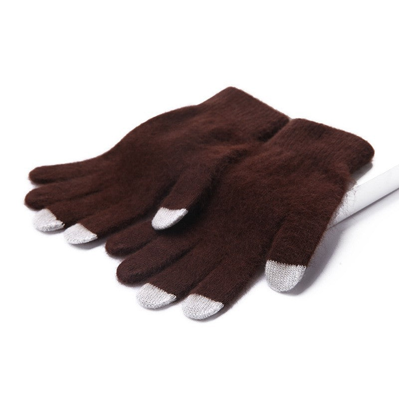 Gloves are divided into five fingers plus velvet gloves Brown