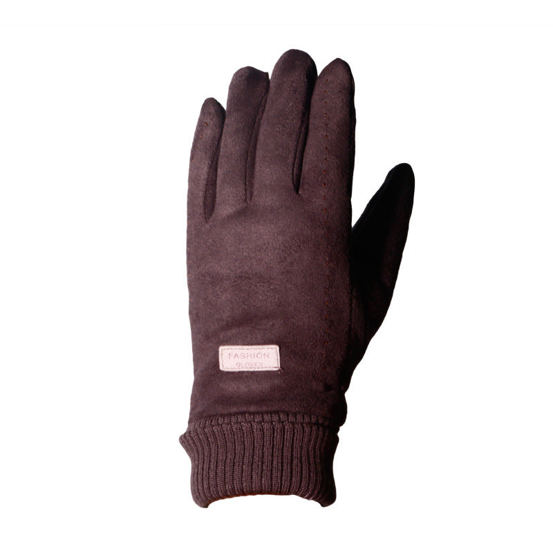 Suede gloves Dark purple