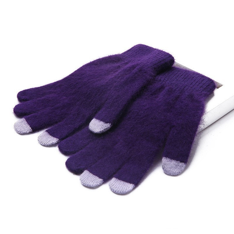 Gloves are divided into five fingers plus velvet gloves Purple