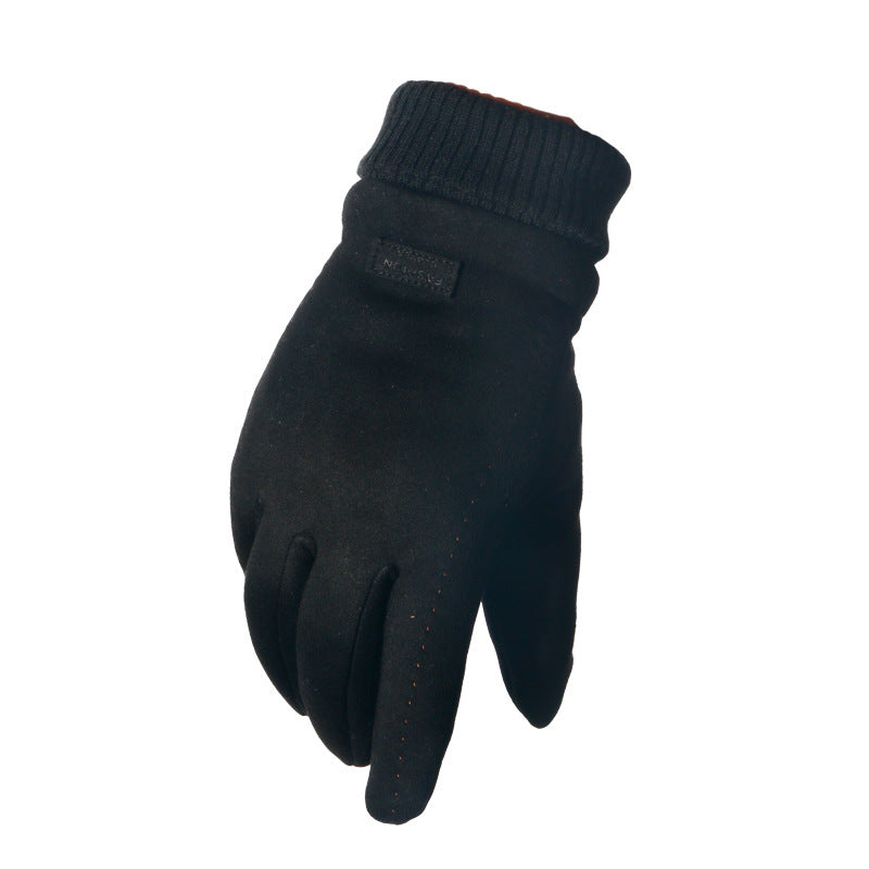 Suede gloves black