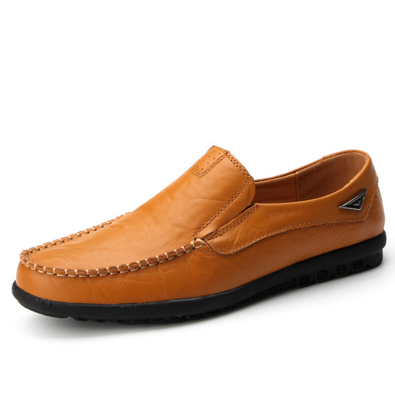 Low Cut Flat Bottomed Slip On Lazy Shoes Casual Men's Shoes Brown