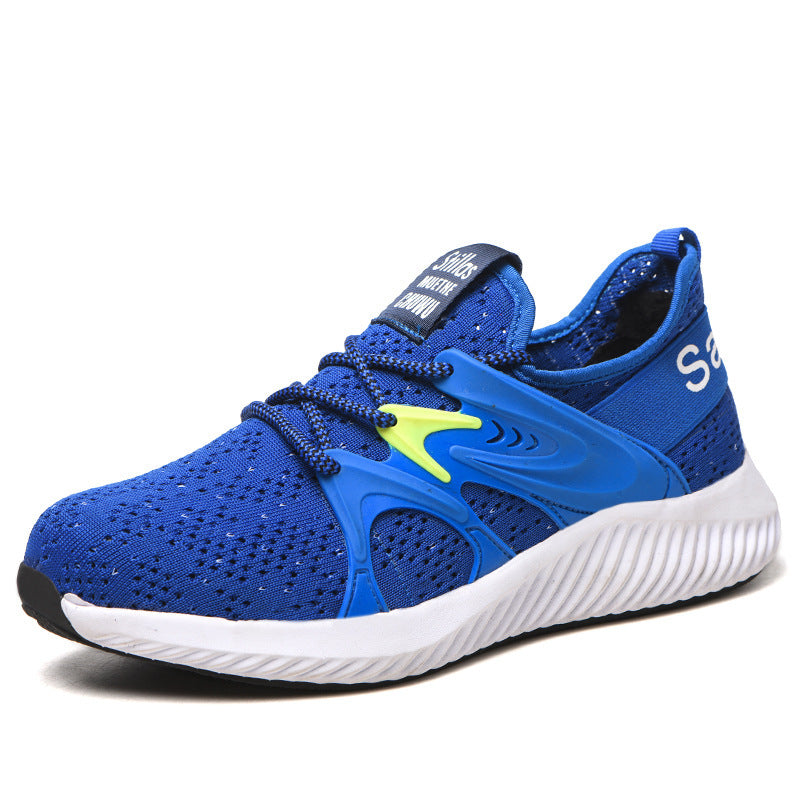 New Cross-Border Lightweight Labor Insurance Shoes EVA Sole Safety Shoes Steel Toe Anti-Smash And Anti-Stab Work Shoes Safetyshoes Blue