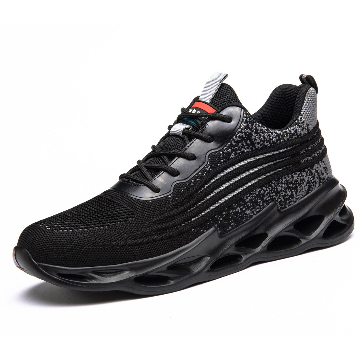 Breathable Flying Woven Safety Shoes Grey