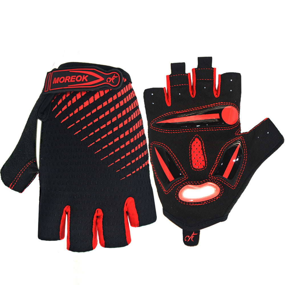 Cycling Gloves Bicycle Half Finger Gloves Men Women Summer Red