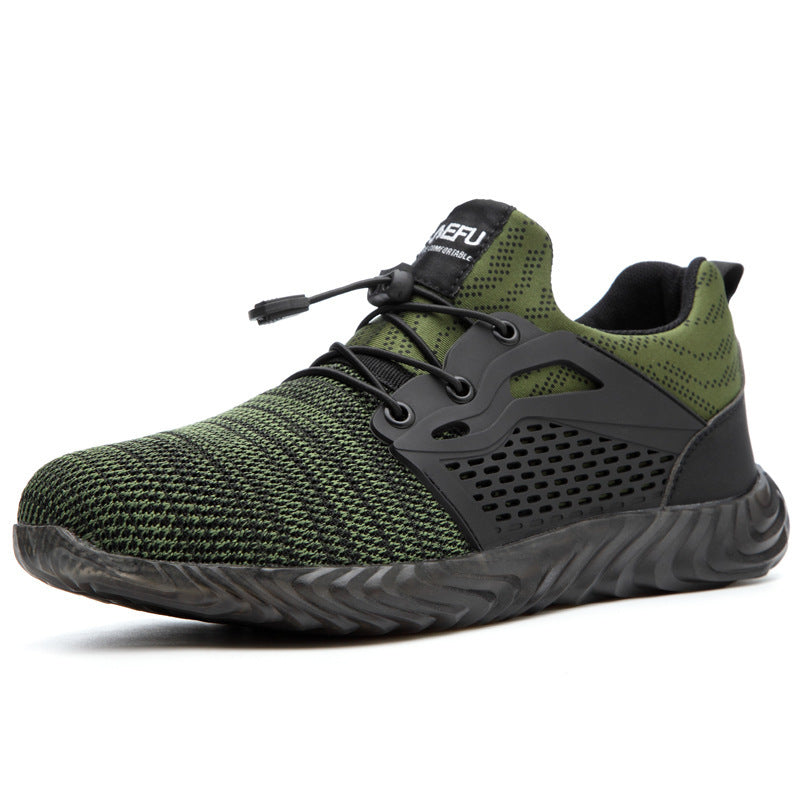 Ightweight Electrician Insulated Steel Toe Anti-Smash And Anti-Puncture Safety Shoes Green plus cotton