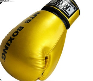 Adult Boxing Gloves Sanda Gloves Men and Women Training Muay Thai Fight Free Fight Golden