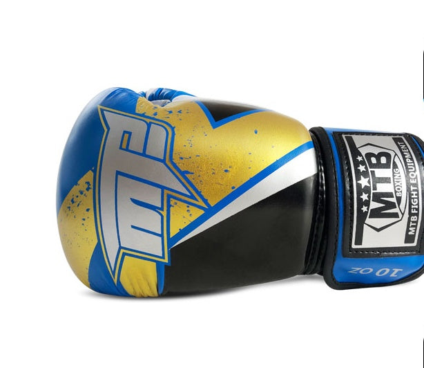 Adult Boxing Gloves Sanda Gloves Men and Women Training Muay Thai Fight Free Fight Blue