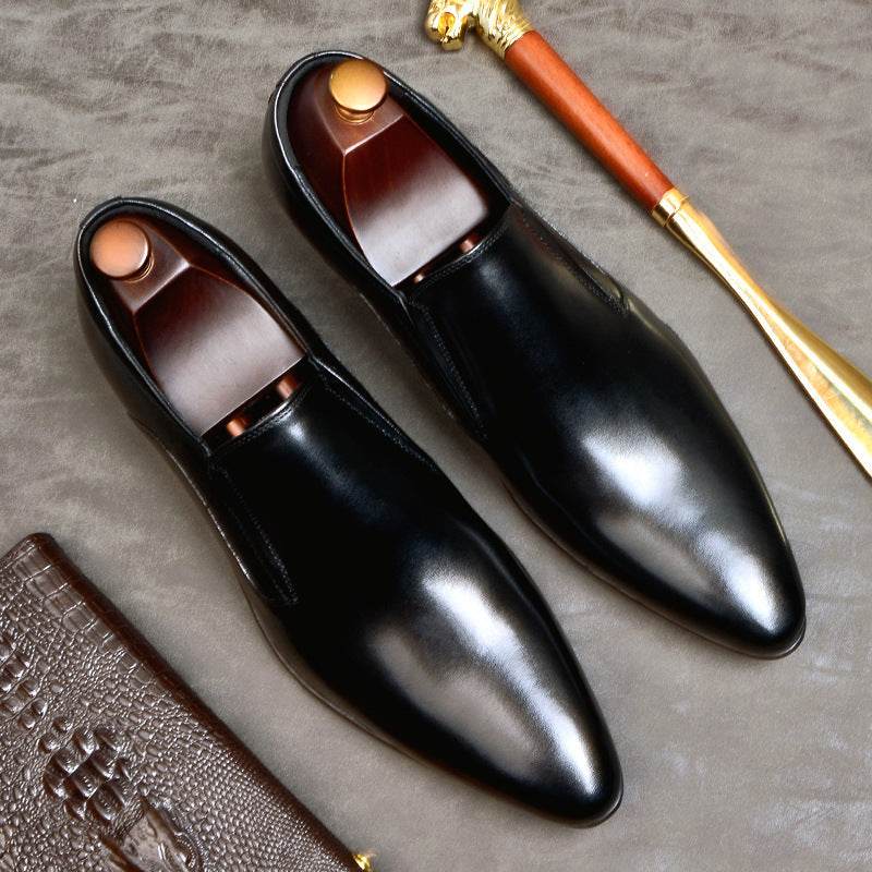 Genuine Leather Business Casual Shoes Men'S Black