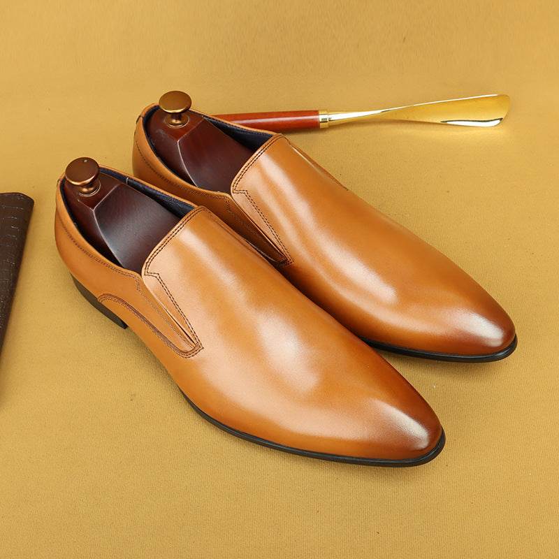 Genuine Leather Business Casual Shoes Men'S Brown