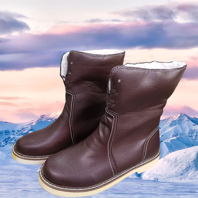Round toe snow boots Brown