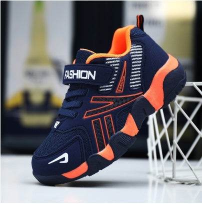 Sport Kids Sneakers Boys Casual Shoes For Children Sneakers Girls Shoes Leather Anti-Slippery Fashion Tenis Infantil Menino Mesh Orange mesh