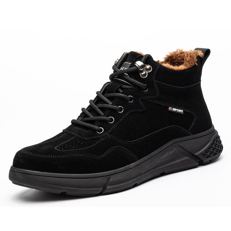 Anti Smashing And Anti Piercing Safety Shoes Black Plus cashmere