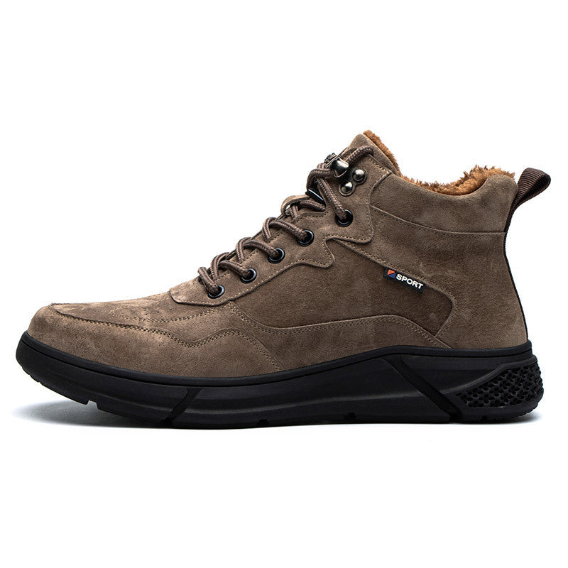 Anti Smashing And Anti Piercing Safety Shoes Brown Plus cashmere