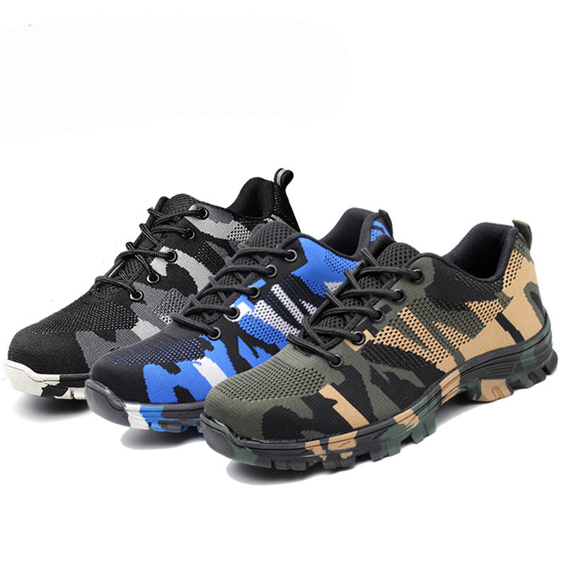 Lightweight Breathable Safety Shoes Camouflage Flying