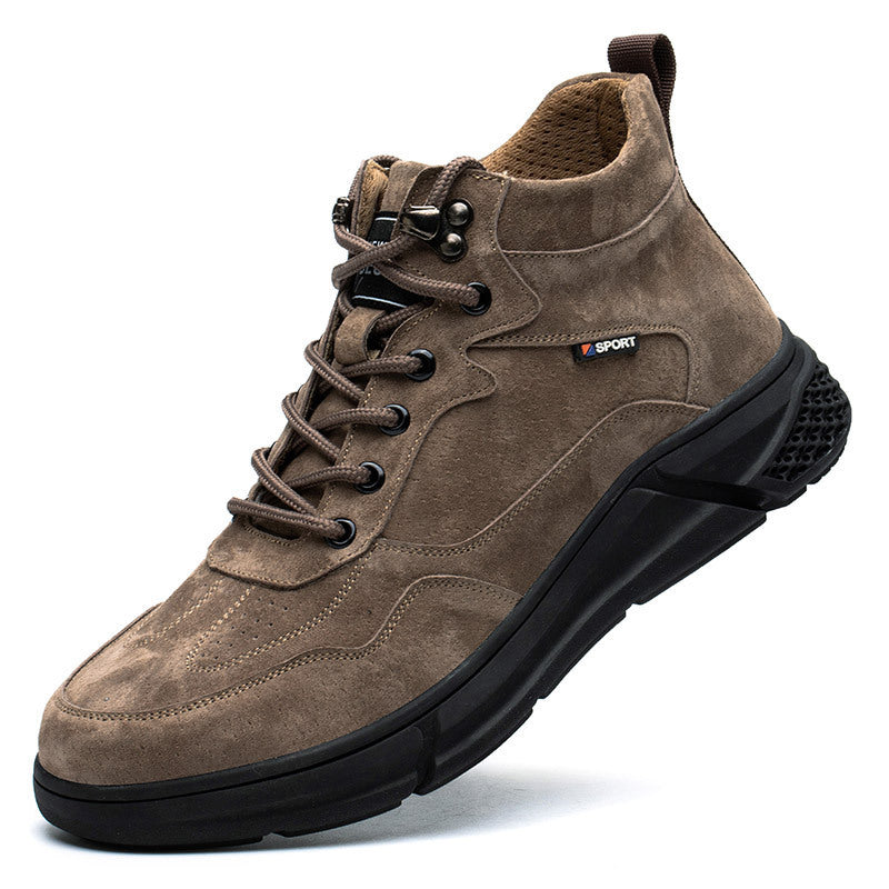 Anti-Smash And Anti-Puncture Soft-Soled Safety Construction Site Shoes Brown Four Seasons