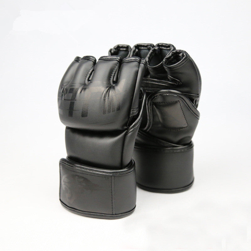 New Product Fighting Boxing Gloves Half-finger Gloves Black