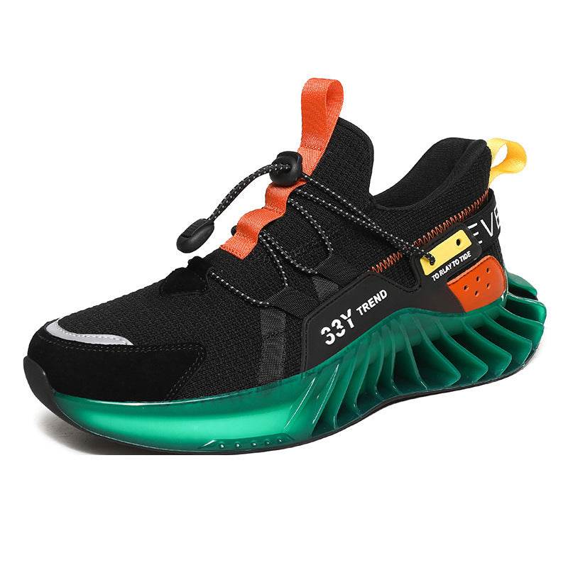 Fall Men'S Low-Top Round Toe Injection Shoes Sports Daily Sports Old Shoes Black