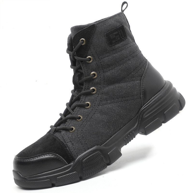 Anti-Puncture Lightweight And Breathable Safety Shoes Black Single