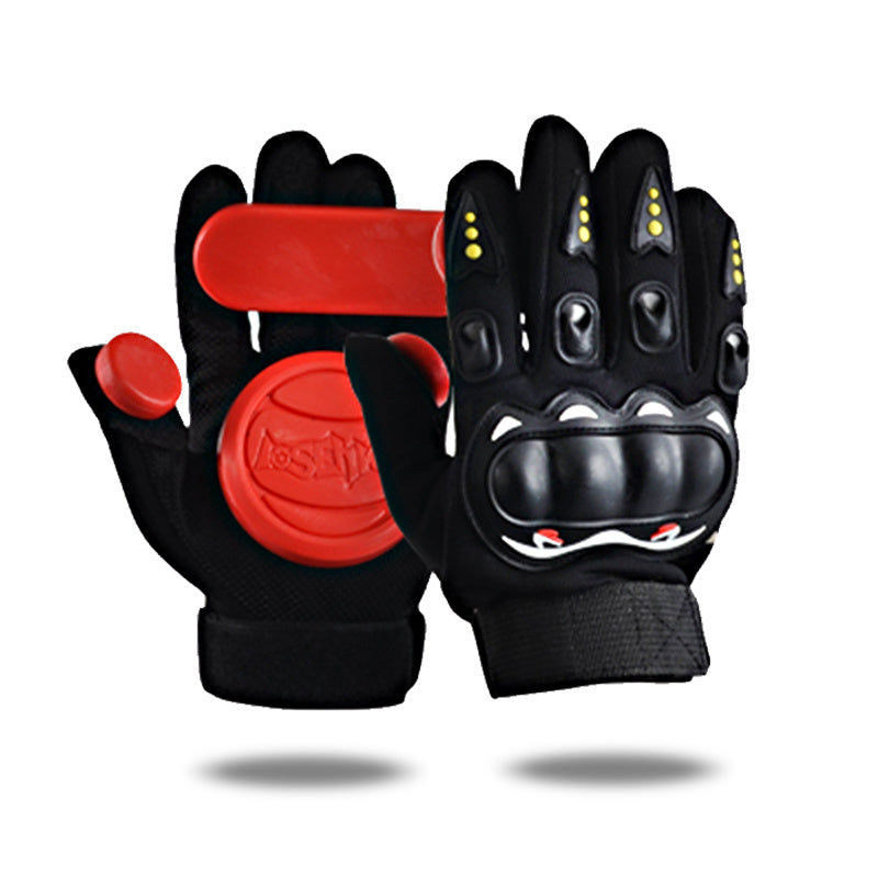 Downhill Skateboard Gloves Roller Long Board Slider Skateboard Turning Gloves Slide Brake Gloves Red
