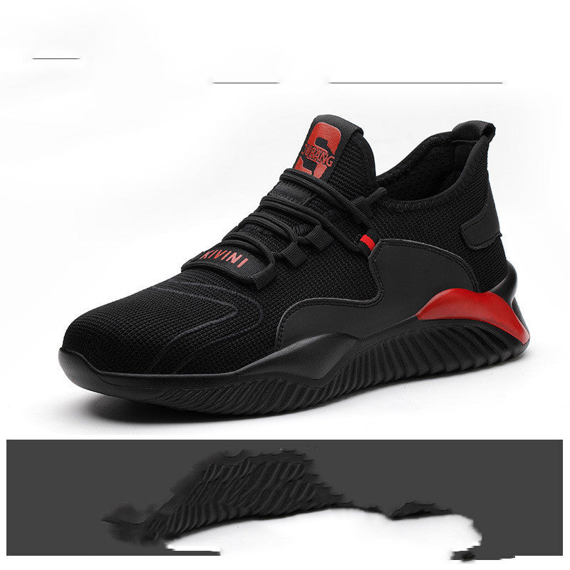 Lightweight Fly Woven Labor Insurance Shoes Men's Anti-smashing And Anti-piercing Work Shoes Breathable Steel Toe Ca P Safety Shoes Protective Shoes C